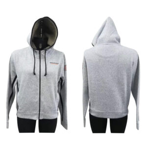 Full Sleeve White Hooded Hoodies with Drawstring Zipper