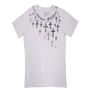 Short Sleeve Round Neck All Over Pigment Printed T-shirt