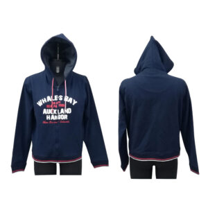 Full Sleeve White Hooded Hoodies with Drawstring Zipper